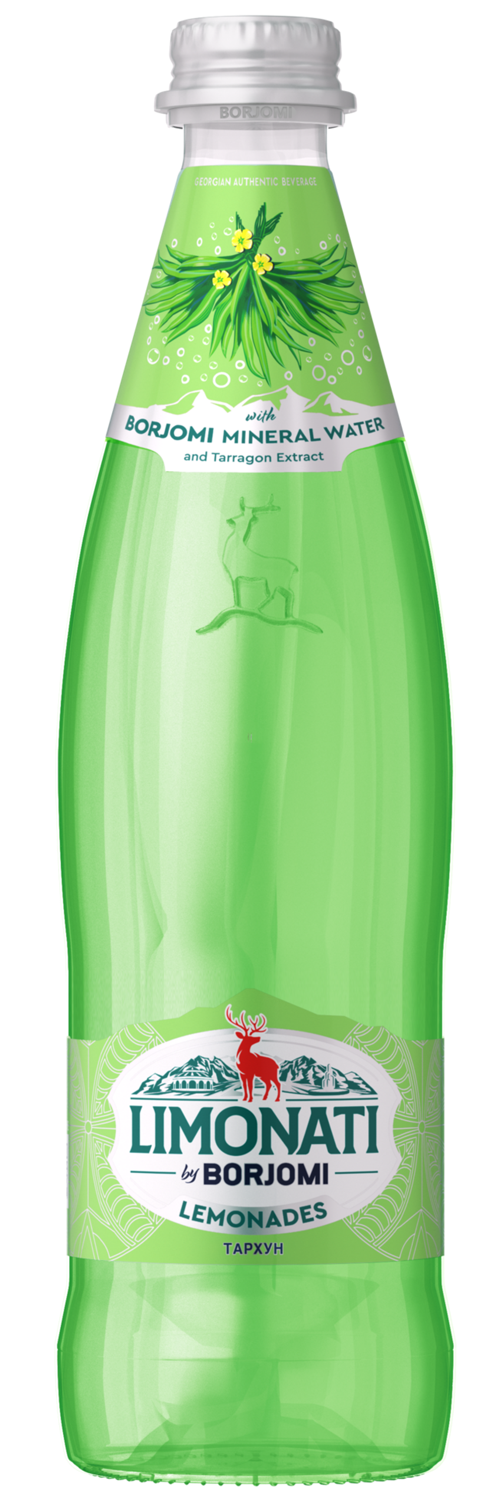 Грузинский Лимонад Limonati by Borjomi Тархун, Glass 0,5 л.