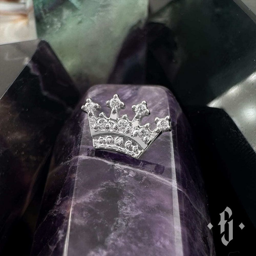 Накрутка "Crown" - Белое золото - White CZ Накрутка "Crown" - Белое золото - White CZ