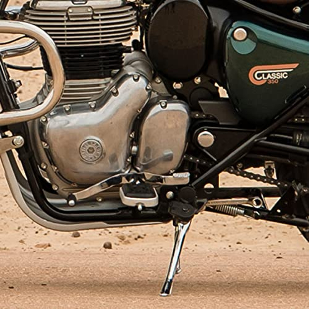 Комплект подножек Royal Enfield, тип - "Deluxe", серебристого цвета, арт. KXA00030