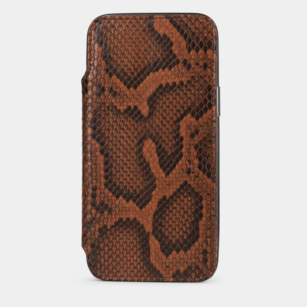 Чехол кожаный Benoit для iPhone 13 Pro Max коричневого цвета