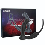 Черная анальная пробка NEXUS SIMUL8 с фиксацией на теле кольцами (Цвет: черный)