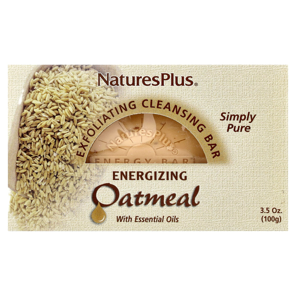 NaturesPlus, отшелушивающее и очищающее мыло с овсянкой, 3,5 унции (100 г)