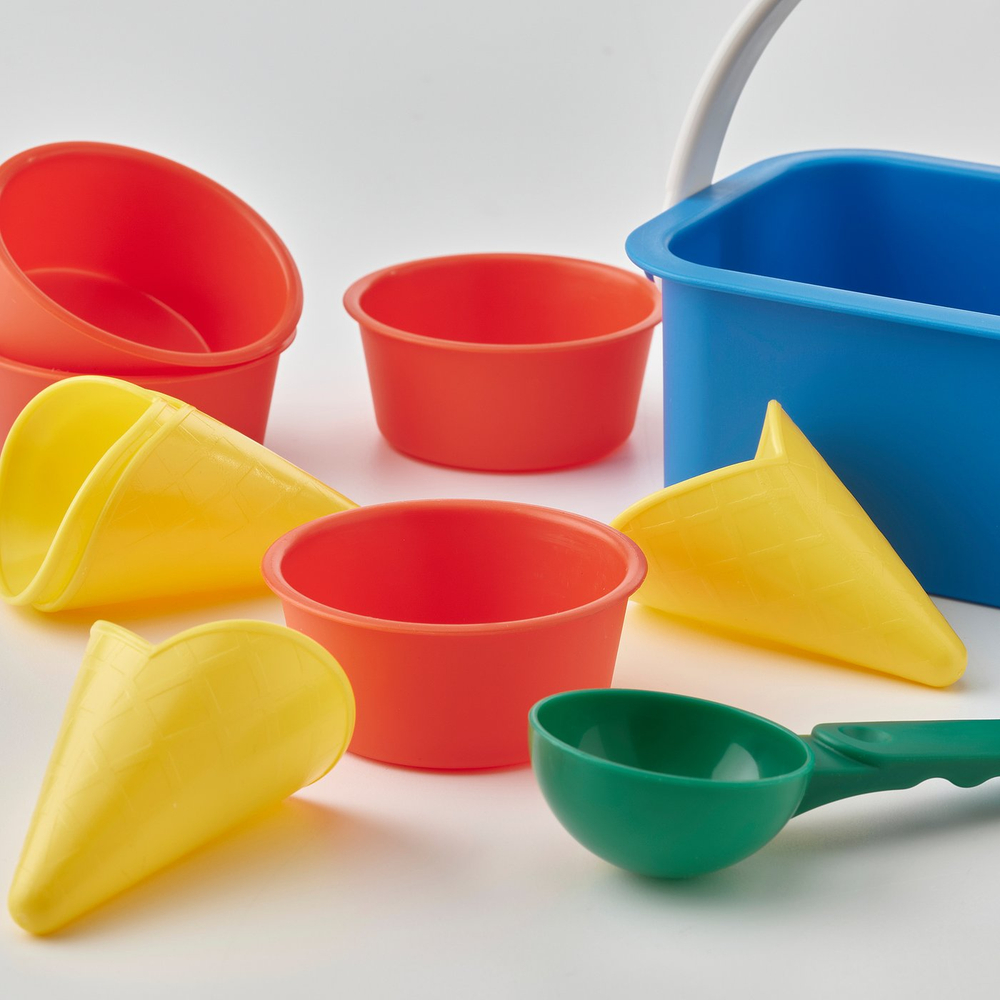 IKEA SANDIG  (ИКЕА САНДИГ)  -  Набор для песочного мороженого, 10 шт - разноцветный