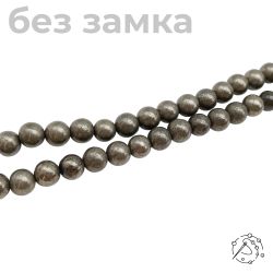 Нить из бусин Пирит, 6 мм