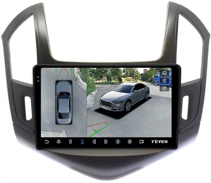 Магнитола для Chevrolet Cruze 1 2012-2015 (рамка черная) - Teyes CC3-2K-360 на Android 10, Быстрая, 2K QLED, CarPlay, 4G SIM-слот, 4 камеры в комплекте
