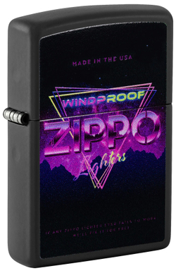 Зажигалка ZIPPO Sign Design с покрытием Black Matte, латунь/сталь, черная, 38x13x57 мм, шт