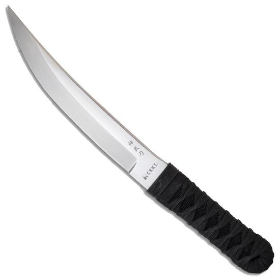 Нож"SHINBU"ст.YK-30, 57-59 HRC, рук.обмот.шнуром+кожа ската,чех.черн.кайдекс,подар.лакиров.дерев.кор.