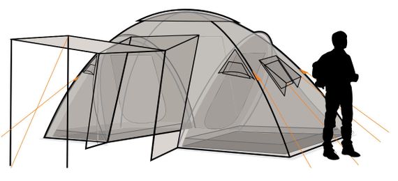 Палатка Canadian Camper SANA 4 PLUS, цвет forest, схема 2.