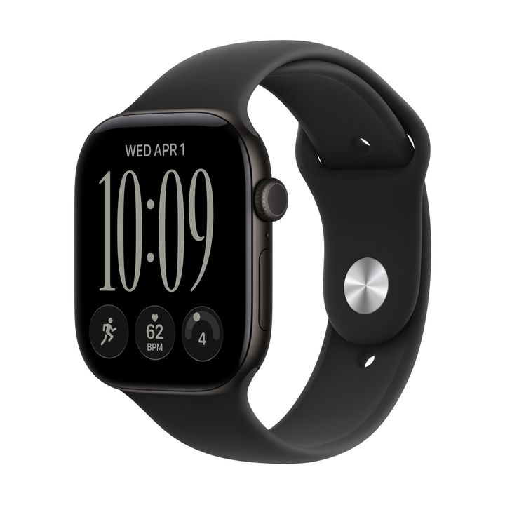Смарт-часы Apple Watch Series 12 GPS 46mm Black Aluminium, Black Sport Band, размер M/L