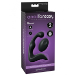 Черный силиконовый вибромассажер простаты 14,2см с пультом ДУ PipeDream Anal Fantasy Elite Collection Remote Control P-Spot Pro 4771-23