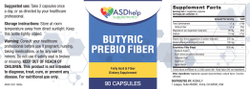 Butyric prebio fiber 90 cap — этикетка (Supplement Facts)