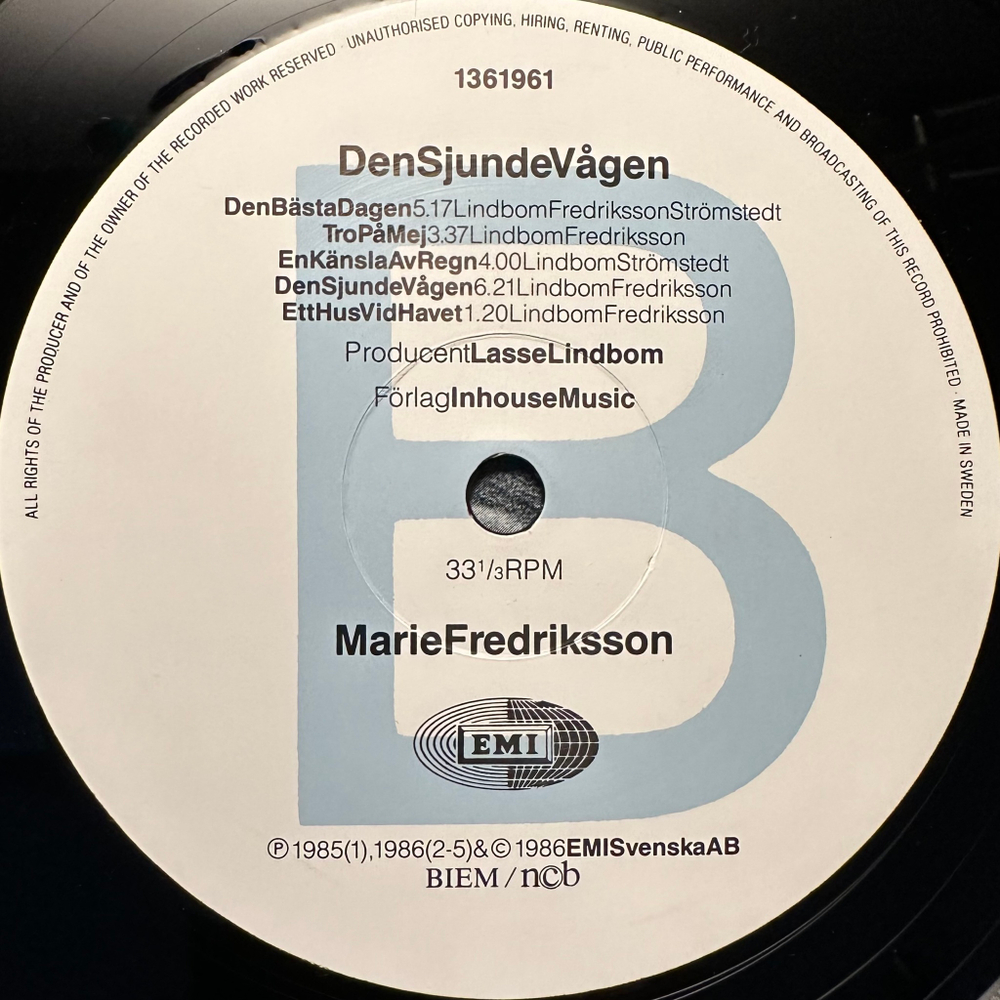 Marie Fredriksson - Den Sjunde Vagen (Швеция 1986г.)