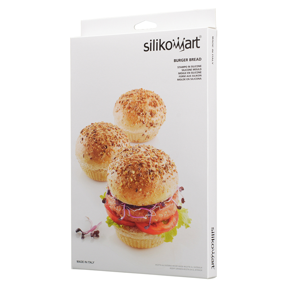 Форма силиконовая для приготовления булочек и пирожных burger bread, 20х30 см