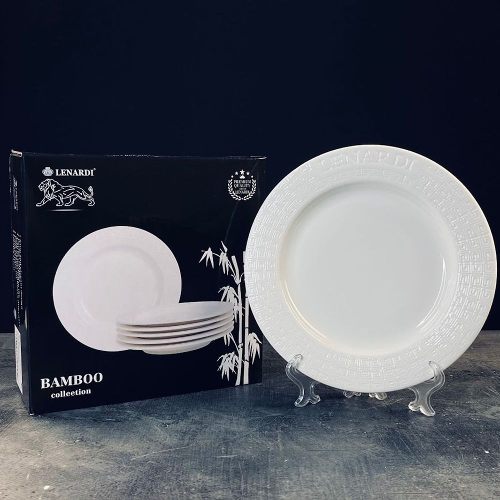 Lenardi 140-136 Набор из 6 тарелок 25,5см BAMBOO в под.уп.(х6)Фарфор