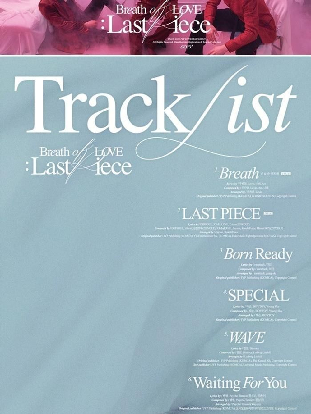 Альбом GOT7 - Breath Of Love : Last Piece 4th Album 7 Version SET