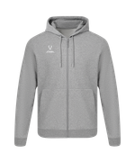 Флисовое худи на молнии ESSENTIAL Cotton Fleece FZ Hoodie, серый меланж