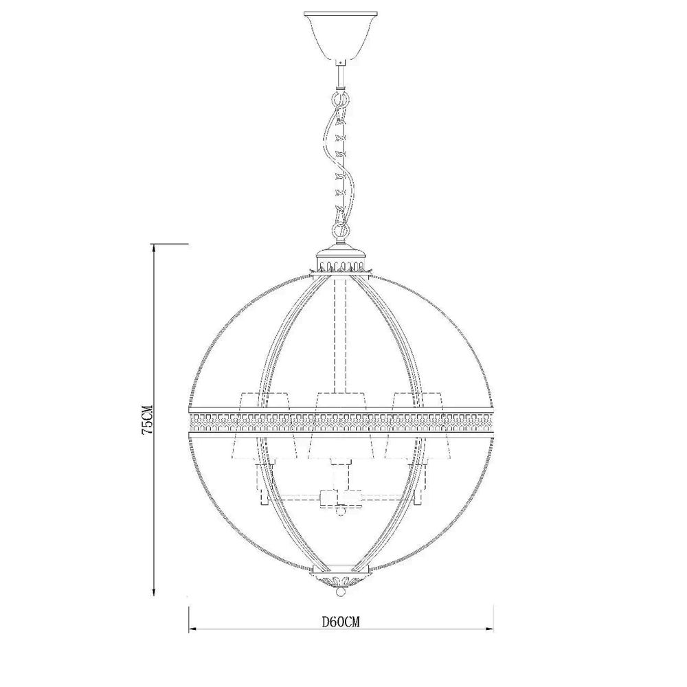 Люстра Residential 4L brass