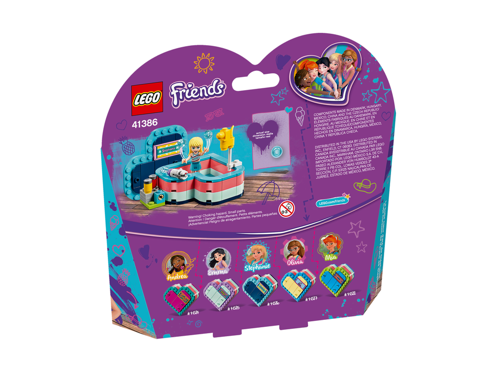 Конструктор Лего Френдс Летняя шкатулка-сердечко для Стефани 41386 | LEGO Friends Stephanie’s Summer Heart Box 95 дет 6+