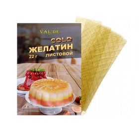 Желатин листовой 220 блюм Val`De 22 г (12 листов)