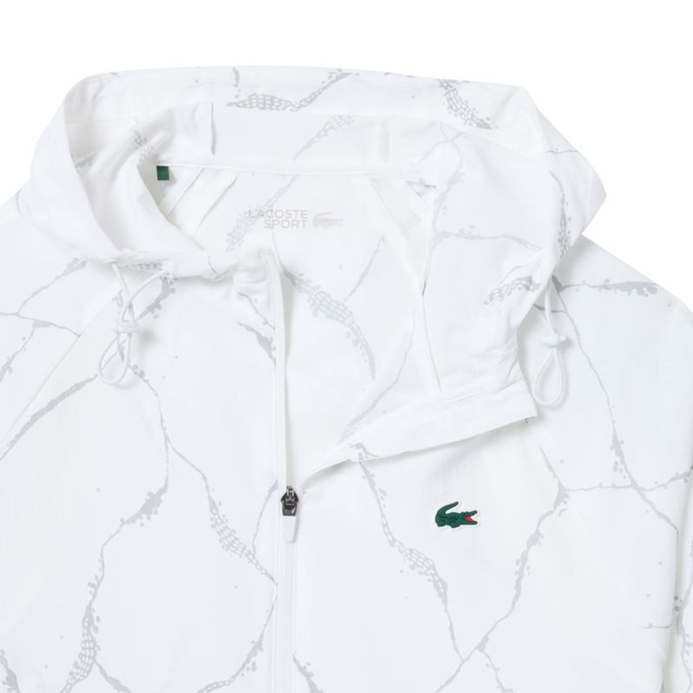 Мужская теннисная куртка Lacoste Reflective Crocodile Print - white