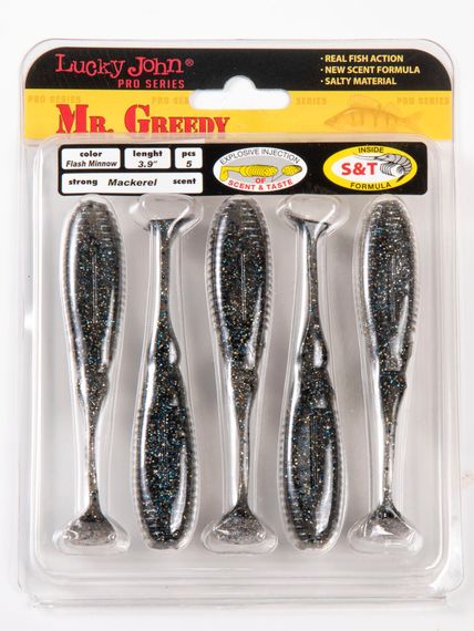 Виброхвосты съедобные LJ Pro Series MISTER GREEDY 3.9in (9,9 см), цв. T09, 5 шт.