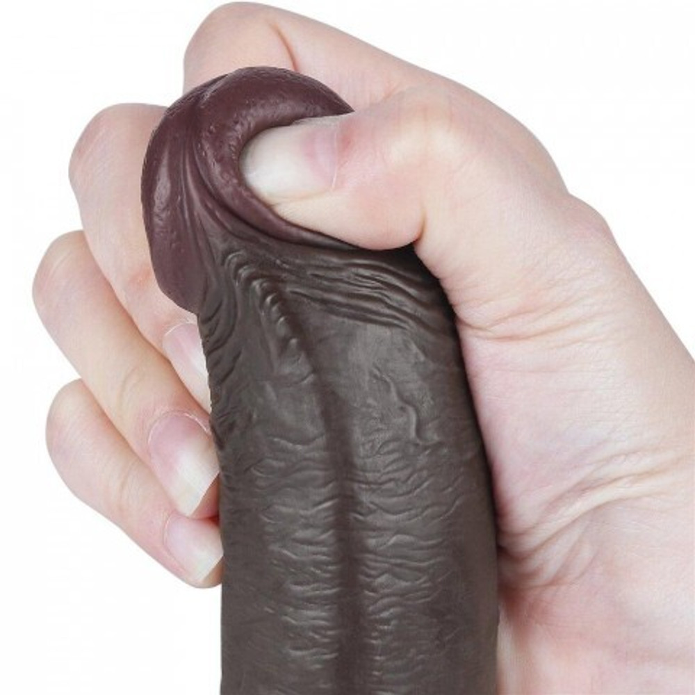 Реалистичный фаллоимитатор Lovetoy Sliding Skin (22×3,7 см) с двойной плотностью черный