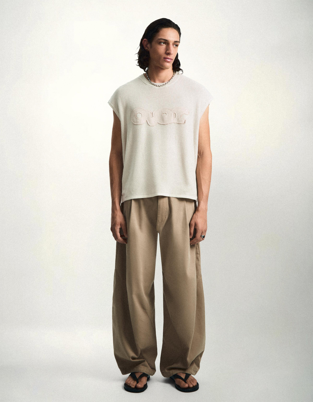 Мужская футболка в стиле workwear с нашивкой - BERSHKA