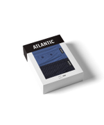 Мужские трусы боксеры Atlantic, набор из 2 шт., хлопок, голубые + темно-синие, 2MBX-059