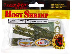 Виброхвосты съедобные LJ Pro Series HOGY SHRIMP 3.5in (8,9 см), цв. PA01, 5 шт.