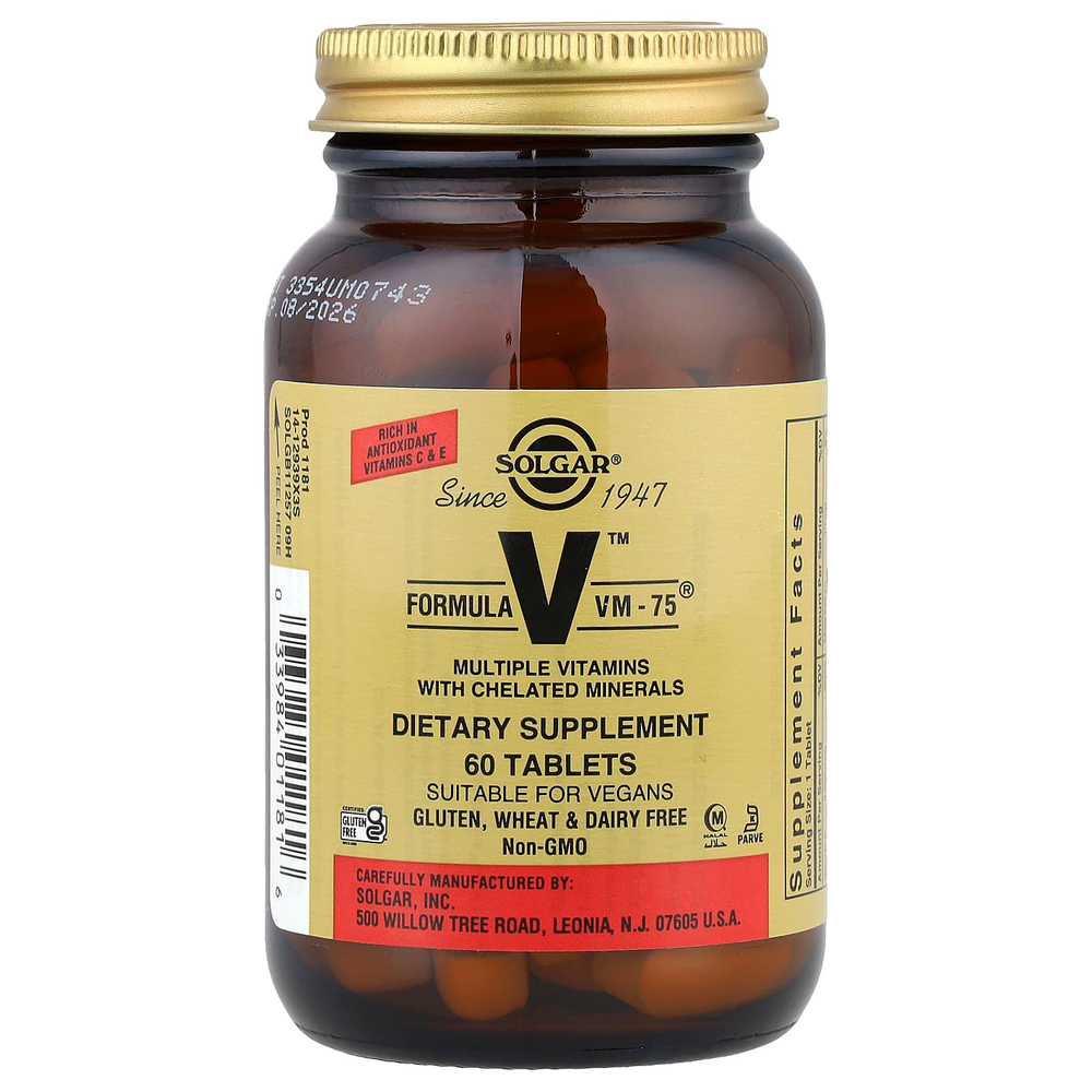 Solgar, Formula V ™ VM-75®, 60 таблеток
