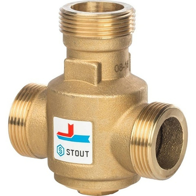 STOUT Термостатический смесительный клапан для твердотопливных котлов 1 1/4" НР 70°С KV 9