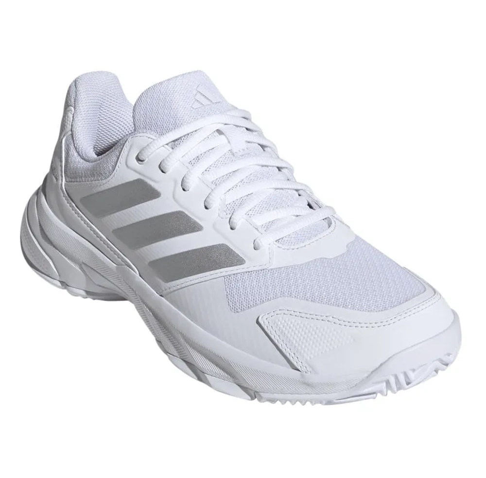 Женские теннисные кроссовки Adidas CourtJam Control 3 W - cloud white/silver metallic/frozen purple