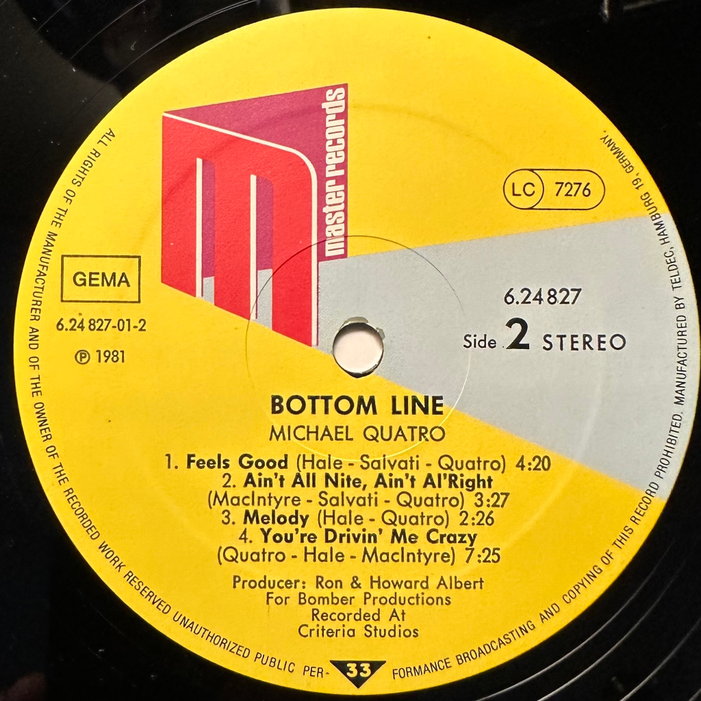 Michael Quatro - Bottom Line (Германия 1981г.)