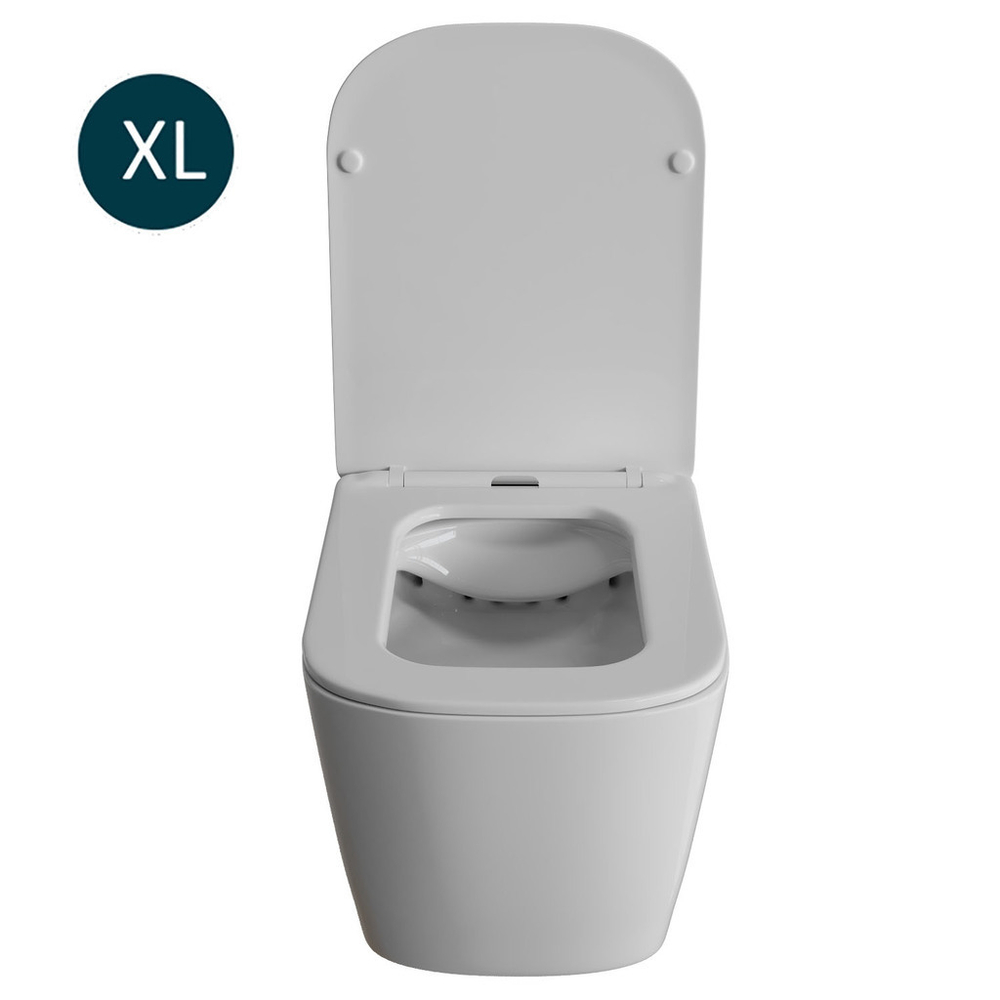Унитаз подвесной безободковый WAVE КВАДРО/QUADRO сид. дюропласт, м/л, быстр (XL)