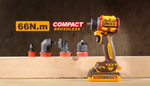 Аккумуляторный бесщёточный шуруповерт INGCO CDLI206686 INDUSTRIAL 20 В 66 Нм с набором сменных насадок