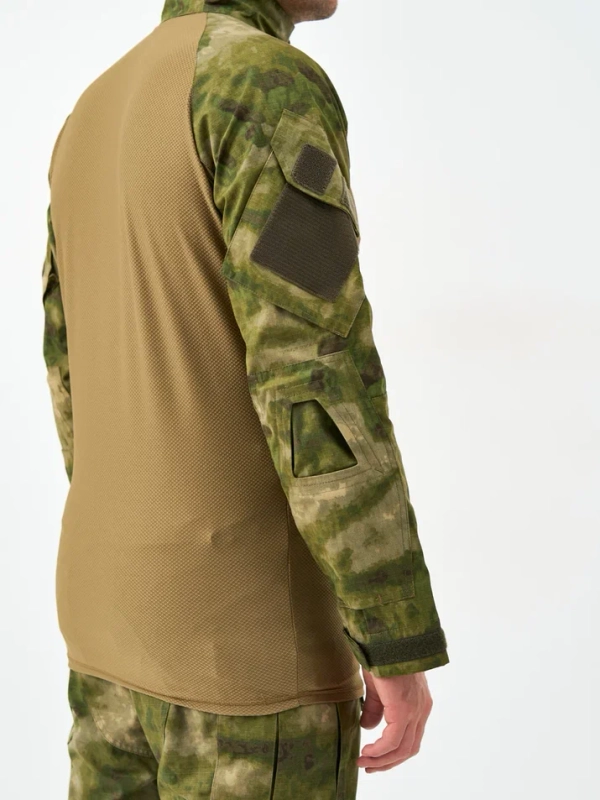 Рубашка боевая тактическая GEN 3 COMBAT ATACS FG (ГЕН 3 КОМБАТ АТАКС ФГ), рипстоп нейлон + хлопок (50%*50% NYCO) ИКР, цвет ATACS FG (МОХ), мужская, MIMICRYA