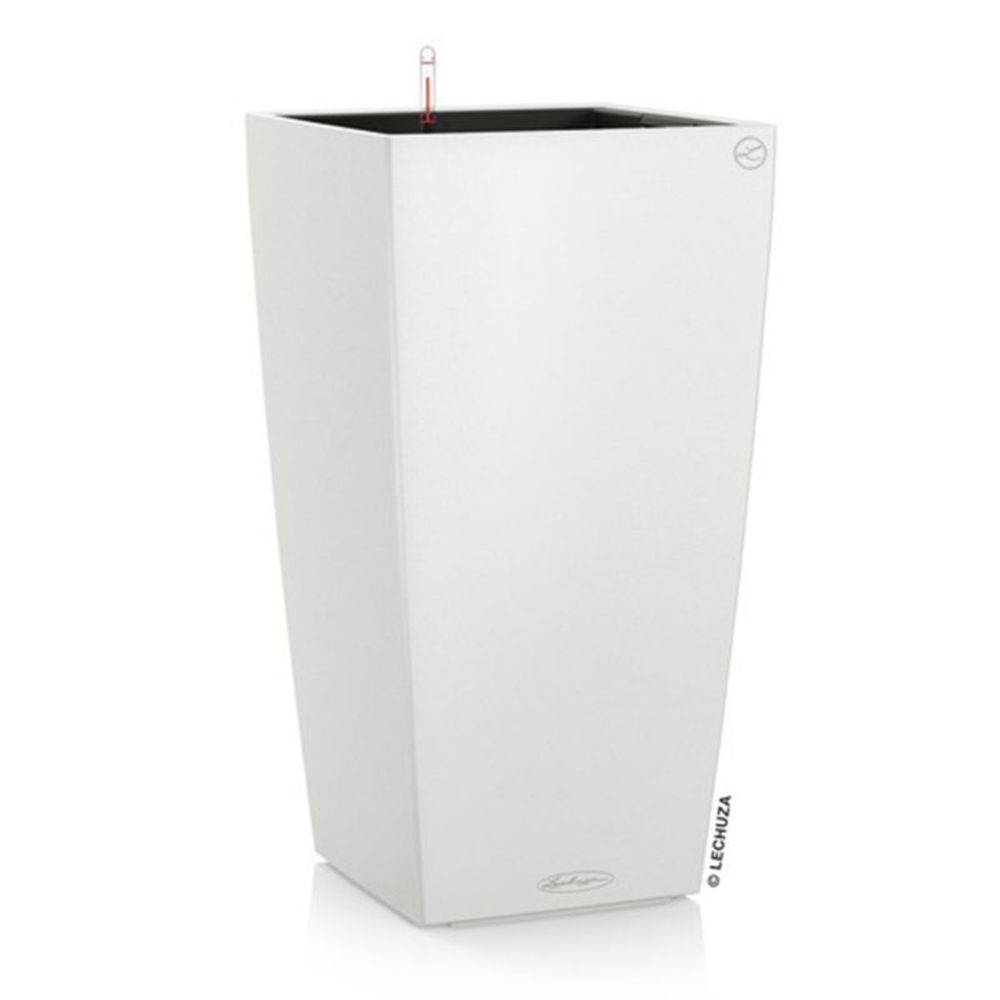 Кашпо Lechuza "Color Cubico Complete white" (пластик), 30x30xH56 см