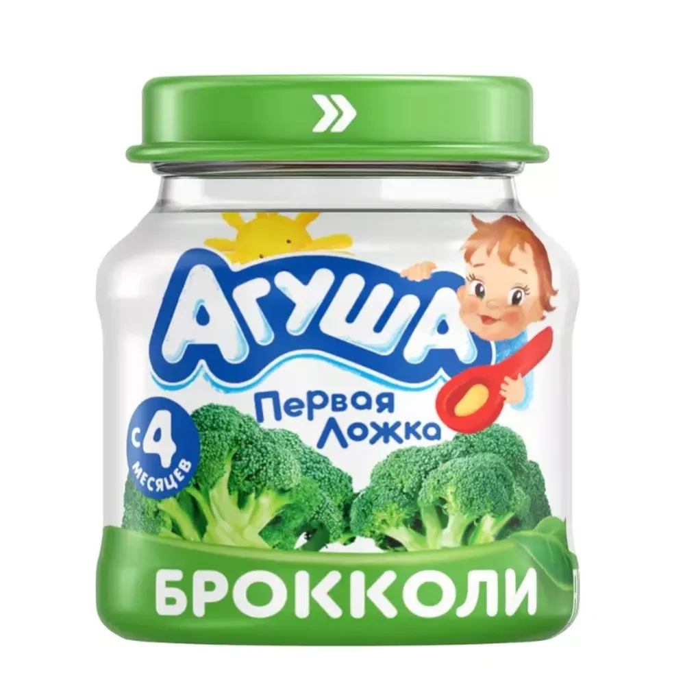 Детское пюре Агуша овощное ст/б Брокколи 80г, шт