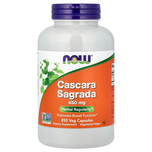 NOW Foods, Cascara Sagrada, 450 мг, 250 растительных капсул