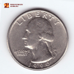 1/4 доллара 1990 (D). США. Медно-никель VF-XF