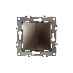 12-1106-13 ЭРА Переключатель двойной, 10АХ-250В, IP20, Эра12, бронза | Эра 12