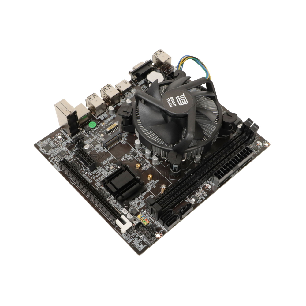 Материнская плата с процессором BaseTech H61M-K, Socket1155, i5-3570, mATX, Retail, Socket1155, Intel HD Graphics 2500, 2xDDR3, PCIe3.0, 1xM.2, GLAN, 8xUSB2, 2xUSB3, VGA, HDMI, кулер CPU (BT-H61M-K-3570)