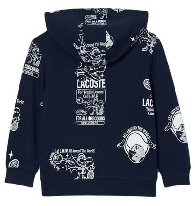 Кофта для мальчика теннисная Lacoste Graphic Print Jogger Hoodie - navy blue/white