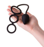 Тройное эрекционное кольцо 3см и 4см с анальным хвостом Erotist Toys Anal Plag with Cock Ring Drop Size M