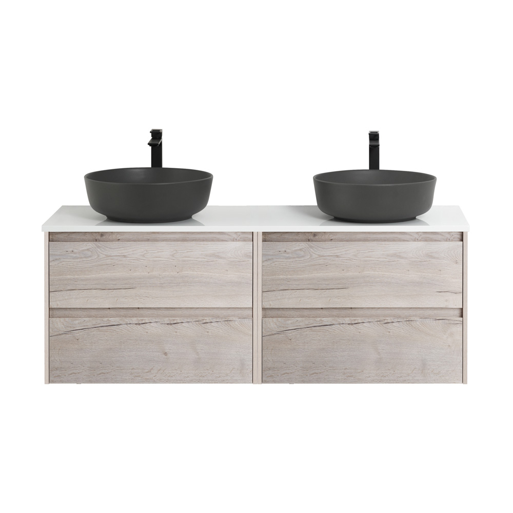 Мебель для ванной комнаты со столешницей BelBagno KRAFT-1400 Rovere Galifax Bianco