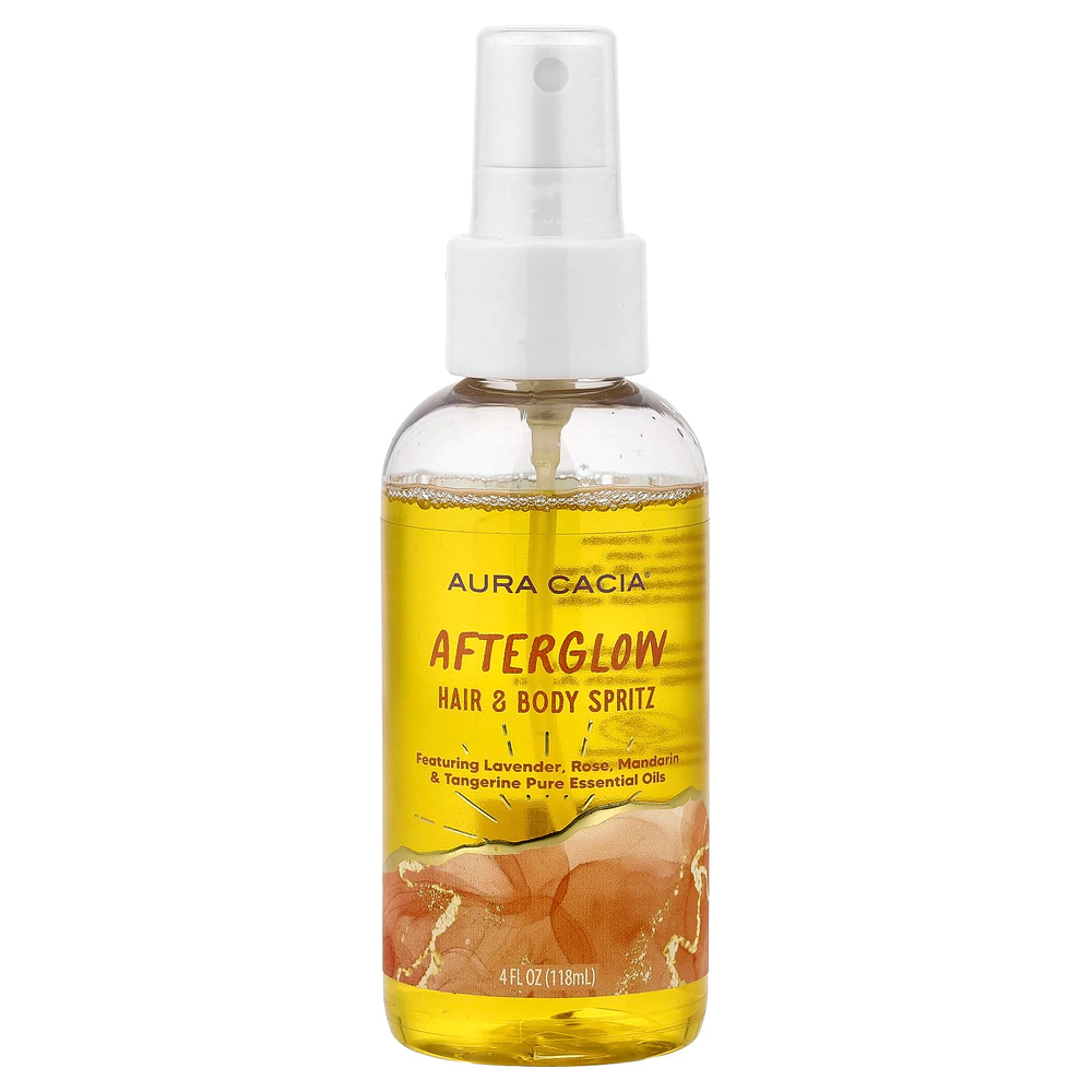 Aura Cacia, спрей для волос и тела, послевкусие, 118 мл (4 жидк. унции)