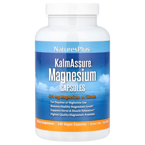 NaturesPlus, KalmAssure®, магний, 240 веганских капсул (105 мг в 1 капсуле)