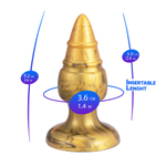 Золотая силиконовая анальная втулка 9,2см SilexD Goldy Fantasy Plug Size M