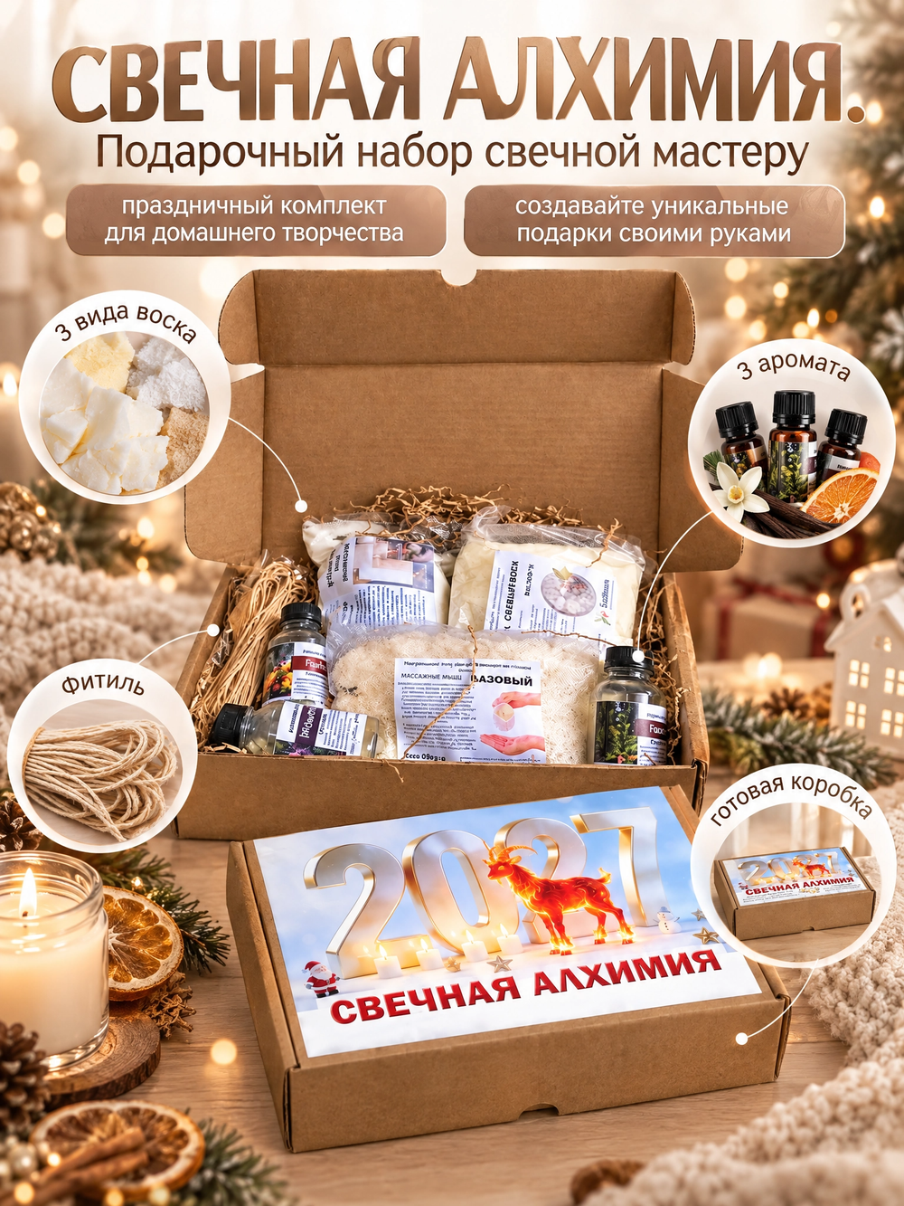 Свечная алхимия, подарочный новогодний набор 2027