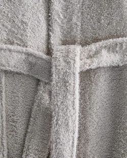 ZARA HOME ХЛОПКОВЫЙ ХАЛАТ, СВЕТЛО-СЕРЫЙ